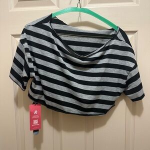 Romwe cropped striped shirt - brand new